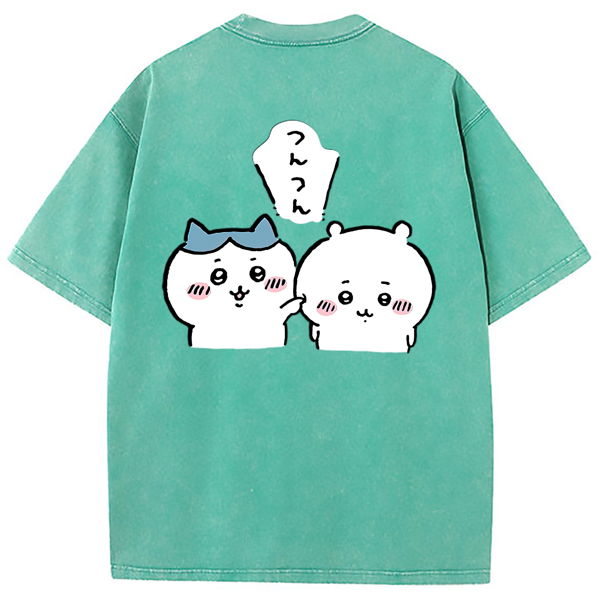 （画像用） ちいかわ ちいかわ Chii-kawa chiikawa 綿100% ヴィンテージ風 半袖Tシャツ（背面プリント）